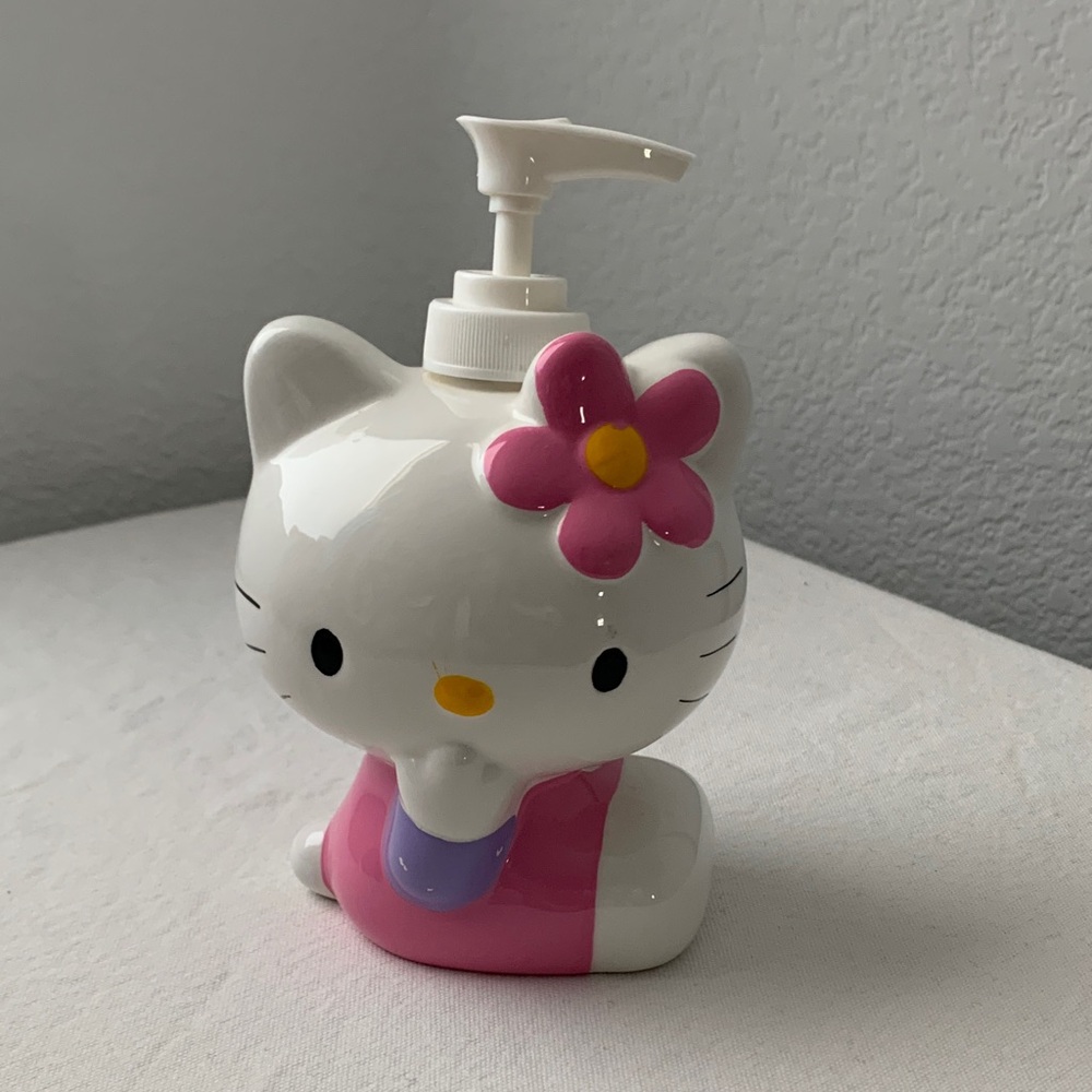 Hello Kitty Pink and White Ceramic Soap Dispenser